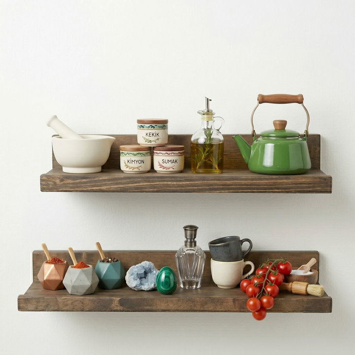 Hanah Home Raf308 Estantería Decorativa de Madera Maciza de 60 cm Hanah Home Raf308 Estantería Decorativa de Madera Maciza de 60 cm